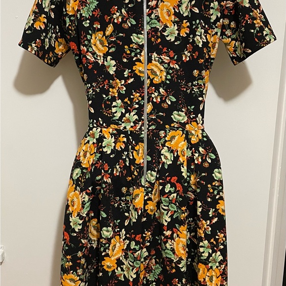 Lularoe Autumn Black Floral Amelia Dress - Picture 2 of 5